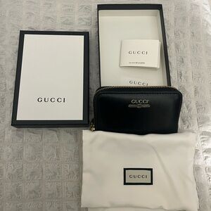 Used Authentic Gucci Black Leather Wallet